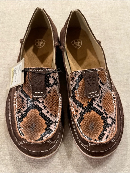 Ariat Shoes - Ariat Brown Snake-Pattern Slip-On Loafers. Size 6. Brand New w/ Tags.